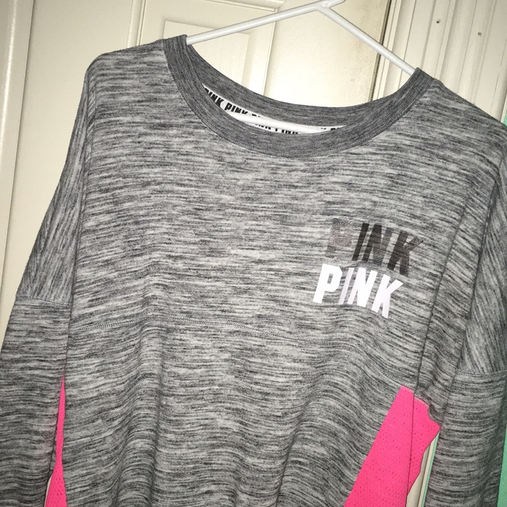 pink long sleeve crew neck